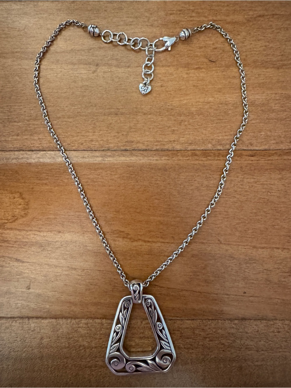 Brighton Silver-Tone Filigree Open Pendant Necklace